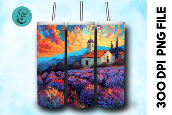 Download Oil Paint Lavender Field Tumbler Wrap 23 - Field Collection