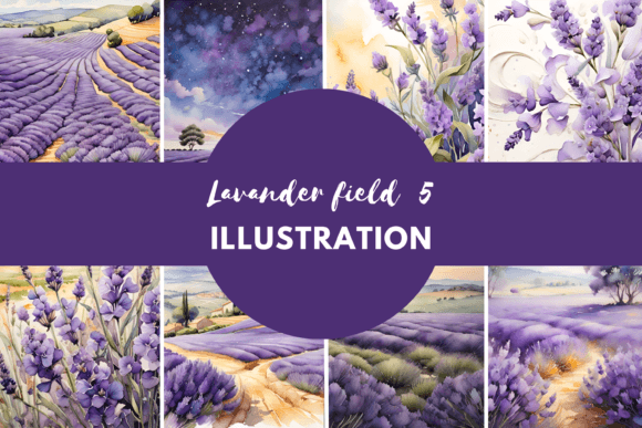 Download Lavender Field Watercolor Painting - Field Collection