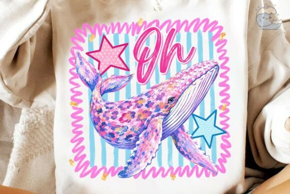 Download Pink Floral Whale PNG Sublimation Design - Pink floral Collection