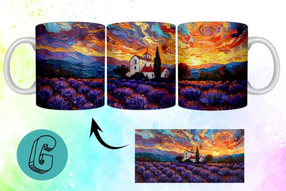 Download Oil Painting Lavender Field Mug Wrap 11 - Field Collection