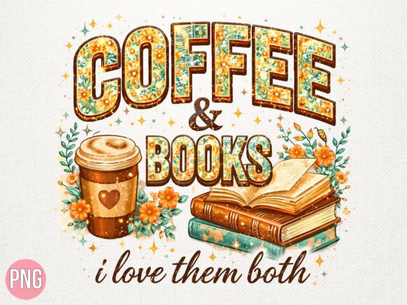 Download Coffee and Books Floral Design PNG - Floral design Collection
