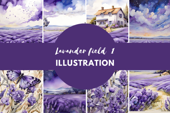 Download Lavender Field Watercolor Painting - Field Collection