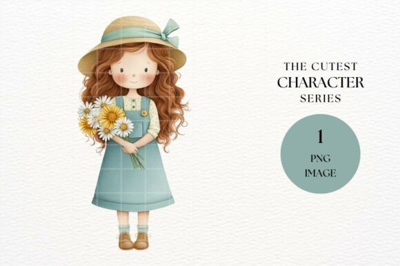 Download Girl with Daisies Clipart PNG - Daisies clipart Collection