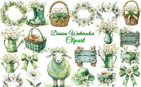 Download Green Daisies Clipart - Daisies clipart Collection