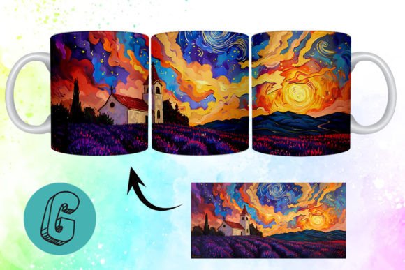 Download Oil Painting Lavender Field Mug Wrap 20 - Field Collection