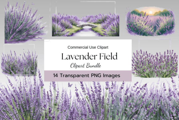 Download Lavender Field Clipart Pack - Field Collection