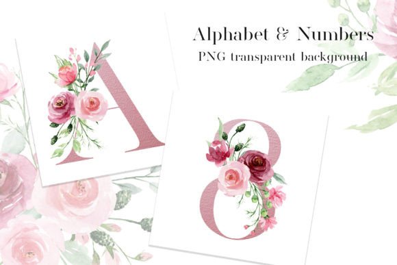 Download Letters, Numbers, Pink Floral Alphabet. - Pink floral Collection