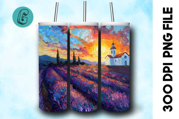 Download Oil Paint Lavender Field Tumbler Wrap 29 - Field Collection