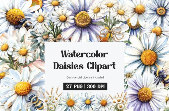 Download Watercolor Daisies Clipart - Daisies clipart Collection