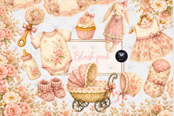 Download Blush Pink Floral Baby Clipart - Pink floral Collection