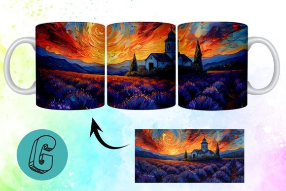 Download Oil Painting Lavender Field Mug Wrap 09 - Field Collection