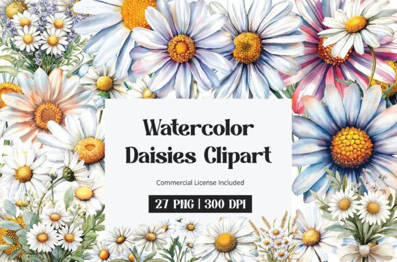 Download Watercolor Daisies Clipart - Daisies clipart Collection