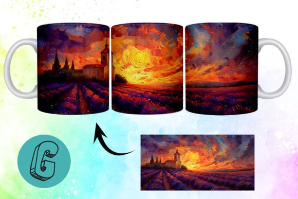 Download Oil Painting Lavender Field Mug Wrap 15 - Field Collection
