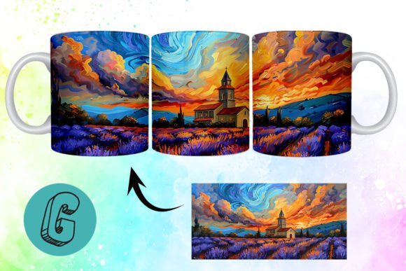 Download Oil Painting Lavender Field Mug Wrap 16 - Field Collection
