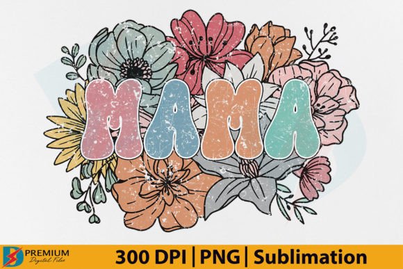 Download Retro Mama PNG, Mom Floral Flower Design - Premium Resources